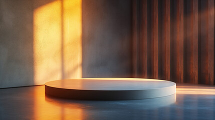 Round podium for show your product, award ceremony concept, stage backdrop, 3d cylinder on modern background, luxurious platform or stage, mockup for fashion presentation, abstract, fantasy,minimalism