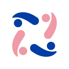 4 togetherness union logo vector