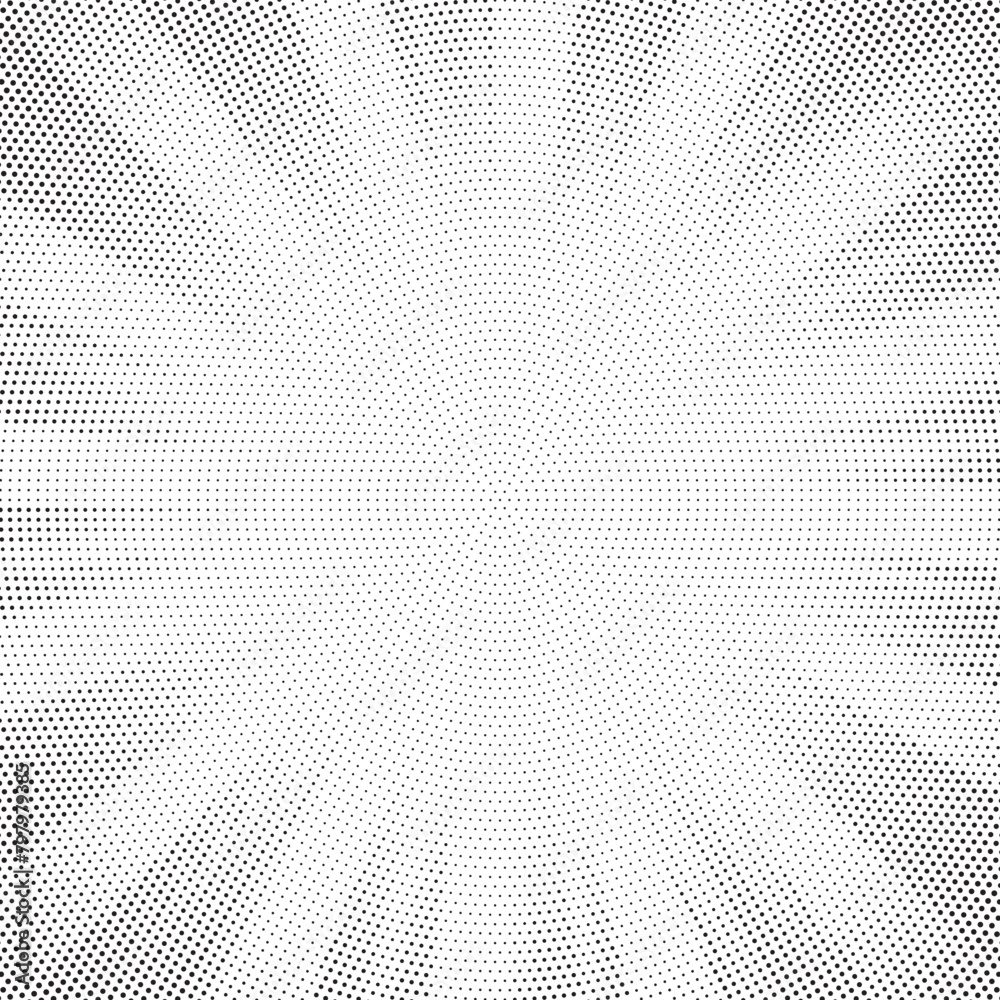 Aufkleber Halftone gradient sun rays pattern. Abstract halftone vector dots background. monochrome dots pattern. Vector background in comic book style with sunburst rays and halftone. Retro pop art design.	