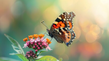 A monarch butterfly is perched on a flower.

