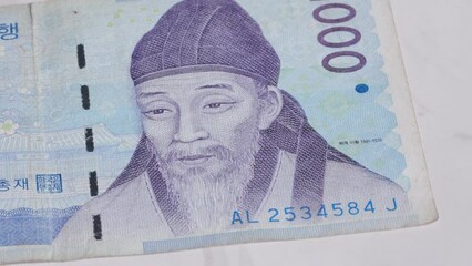 1000 thousand korean won currency bill money banknote 2