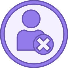 Colored Delete User Icon. Vector Icon. Profile and Account Blocking. Social Media Concept