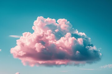 b'A large pink cloud in the sky' - obrazy, fototapety, plakaty