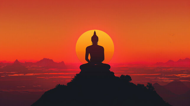 Mahavir Jayanti: Celebrating the Enlightenment of Lord Mahavira with a Silhouette Illustration of Him in Meditation