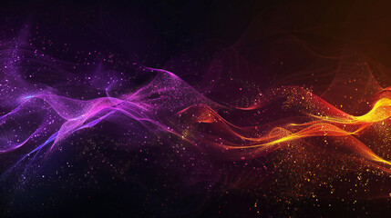 Vibrant Abstract Glow: A Purple-Orange Gradient Grainy Background with Dark Black Noise Texture for...