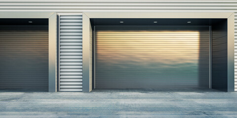 Loading goods at the gates of a warehouse (backgrounds) - 3D Visualization