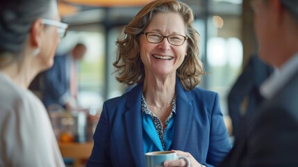 Smiling Professional at Meeting