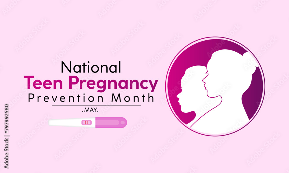 Wall mural National Teen Pregnancy Prevention Month health awareness vector illustration. Disease prevention vector template for banner, card, background.