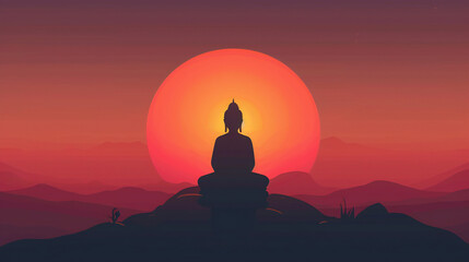 Mahavir Jayanti Illumination: The Radiant Silhouette of Lord Mahavira in Meditative Serenity
