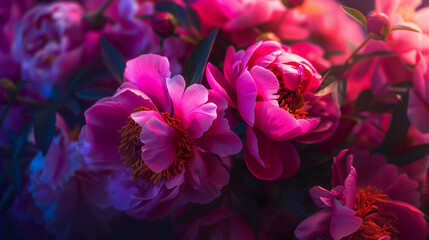 Beautiful Magenta Peonies: A Gorgeous Display of Vibrant Flowers Radiating Grace and Elegance