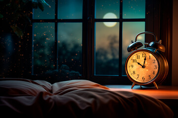 clock on bed