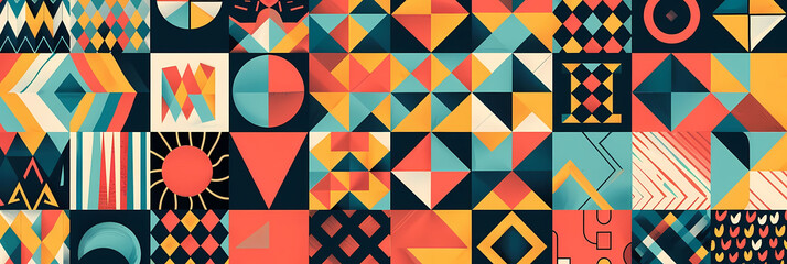 abstract geometric pattern design blog featuring a colorful wall