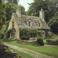 b'A charming stone cottage nestled in the countryside'