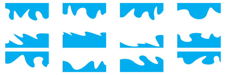 Set of abstract Border shape for website design. Collection of dividers shape templates. Divider shapes top and bottom for web page. Vector Illustration