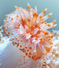b'Underwater world of a white and orange anemone' - obrazy, fototapety, plakaty