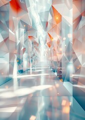 b'Futuristic Sci-Fi Corridor With Glowing Orange Lights'