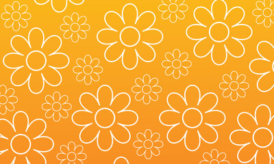 Background of flowers and sky with flower shaped clouds. modern art background template vector element. floral pattern.