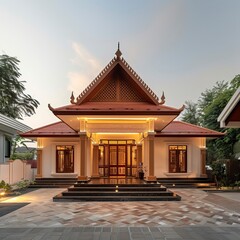 Naklejka premium New Style Tample Exterior ,Hindu Tample, Prayer hall