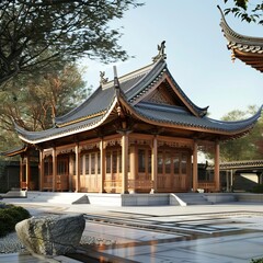 Fototapeta premium New Style Tample Exterior ,Hindu Tample, Prayer hall