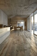 Fototapeta premium b'Rustic wooden floor in a modern house'