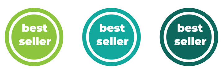 Best seller icon designs set with laurel, best seller badge logo template isolated on white vector illustration eps 10