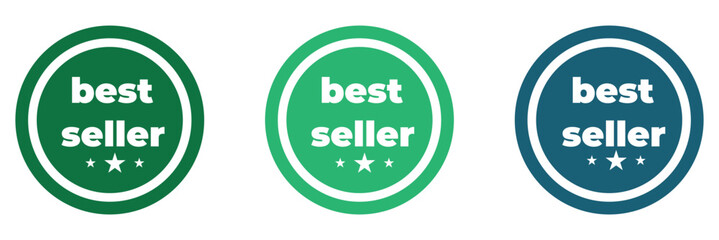 Best seller icon designs set with laurel, best seller badge logo template isolated on white vector illustration eps 10