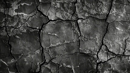 b'Black and white cracked ground texture'