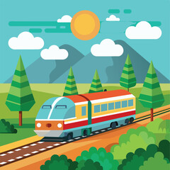 Train Vector Art. Vehicles line art