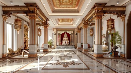 Obraz premium New Style Tample interior ,Hindu Tample, Prayer hall