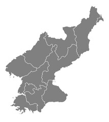 Outline of the map of North Korea with regions