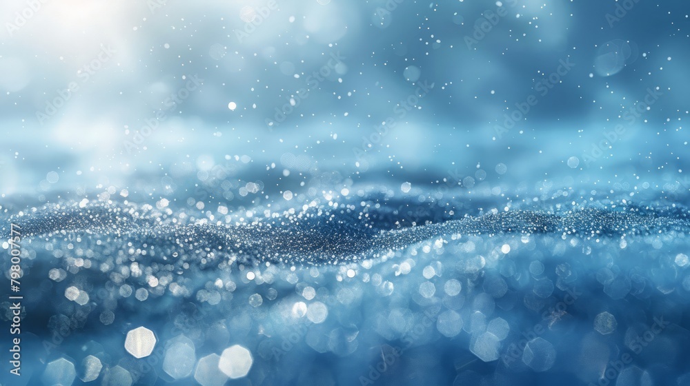Poster the image is of a body of water with a lot of snow on it. the scene is peaceful and serene, with the