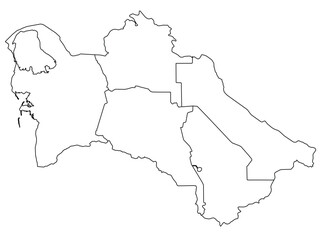 Outline of the map of Uzbekistan with regions