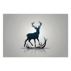 Deer silhouette logo vector icon design illustration