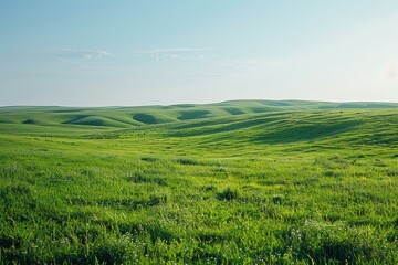 Fototapeta premium b'Green rolling hills under a blue sky'