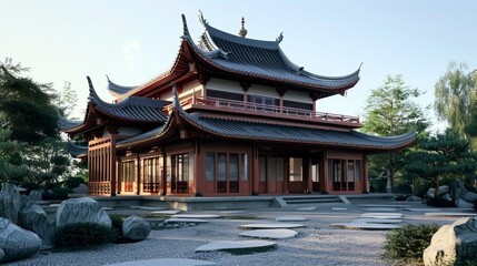 Naklejka premium Old Style Tample Exterior ,Hindu Tample, Prayer hall