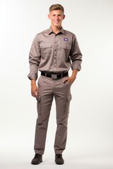 Fototapeta premium b'Young male model in work clothes'