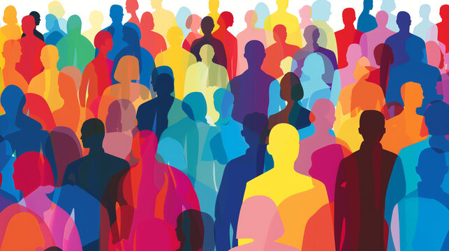 Civic Engagement: An image of citizens participating in democratic processes such as voting or community meetings, advocating for inclusivity in governance, inclusive people