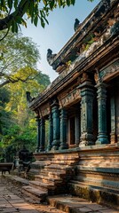 Obraz premium Old Style Tample Exterior ,Hindu Tample, Prayer hall