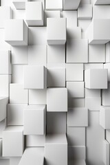 b'Three-dimensional white cube background'