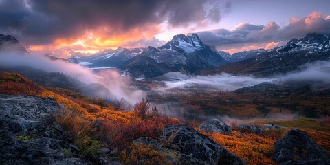 Breathtaking view in the mountains of Alaska