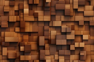 Brown wooden cube background