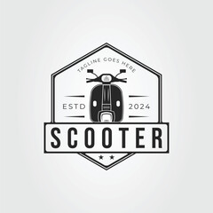 silhouette scooter motorcycle or moped logo vector illustration design