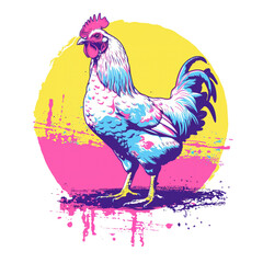 Neon Retro Chicken