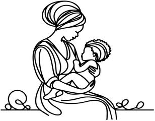 Newborn Baby Girl Her Mothers Arms vector