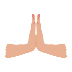 namaste hands illustration icon representing hindu religion