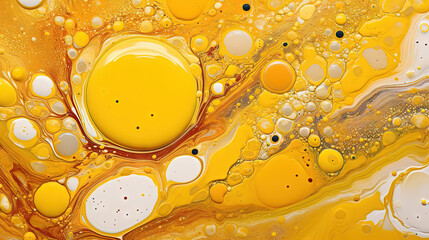 Abstract artistic background with yellow marble and golden paint stains. - 798022702