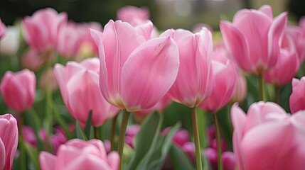 Admire these stunning fresh pink tulips showcased on a beautiful greeting card