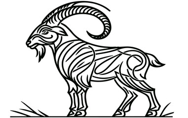 Farm goat standing hand drawn vector image
