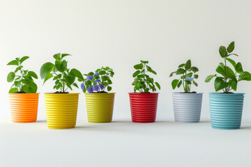 Eco-friendly flower pots made of recyclable plastic, promoting sustainability and environmental responsibility in gardening.

