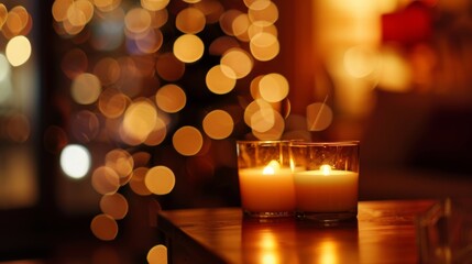 As the night wears on the candles slowly burn down creating a cozy and intimate space for guests to continue enjoying each others company. 2d flat cartoon.